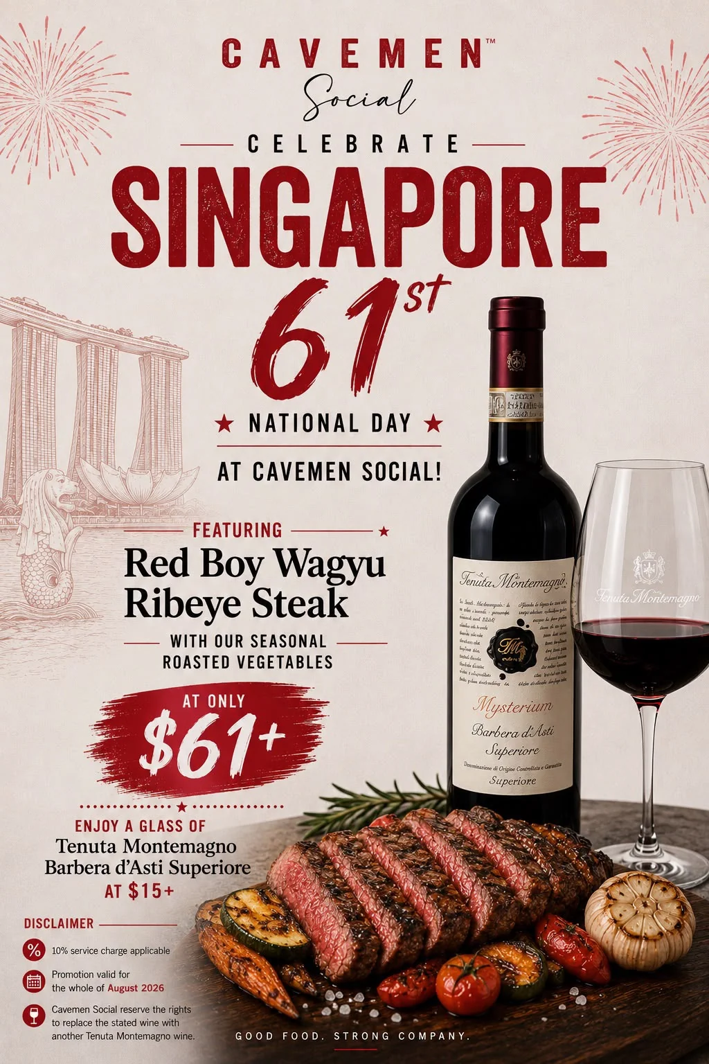 Singapore 61st National Day Promotion at Cavemen Social